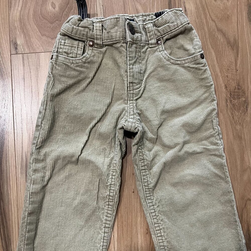 OshKosh Classic 2T Corduroy Pants | Brown/Tan Khaki Elastic Waist